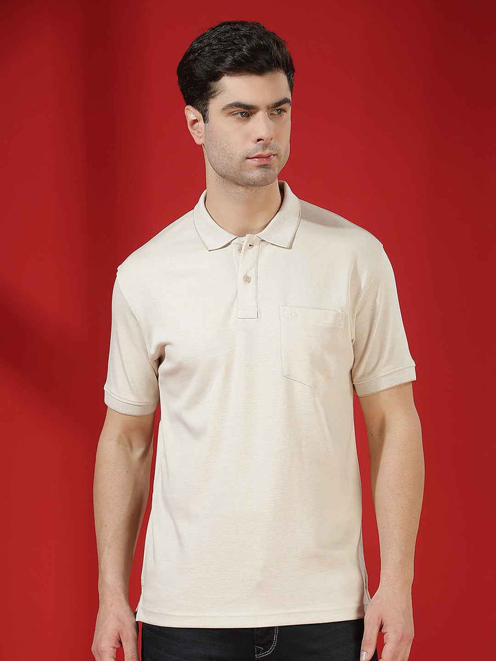 Beige Classic Polo T-Shirt