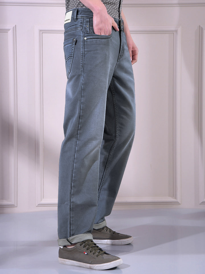 Crisp Light Blue Straight Smooth Jeans