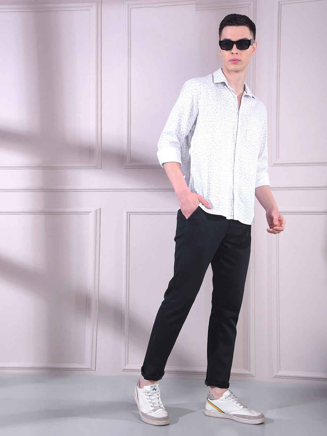 Grey Floral Print Shirt