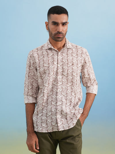 Minimal Aesthetic Casual Beige Shirt