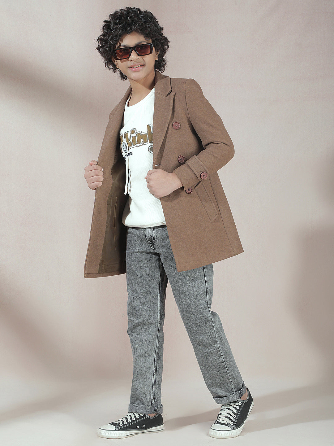 Cozy Camel Double-Breasted Coat