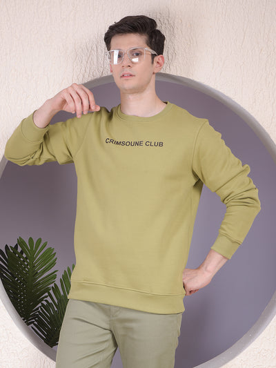 Urban Style Olive Sweatshirt with Brand Logo