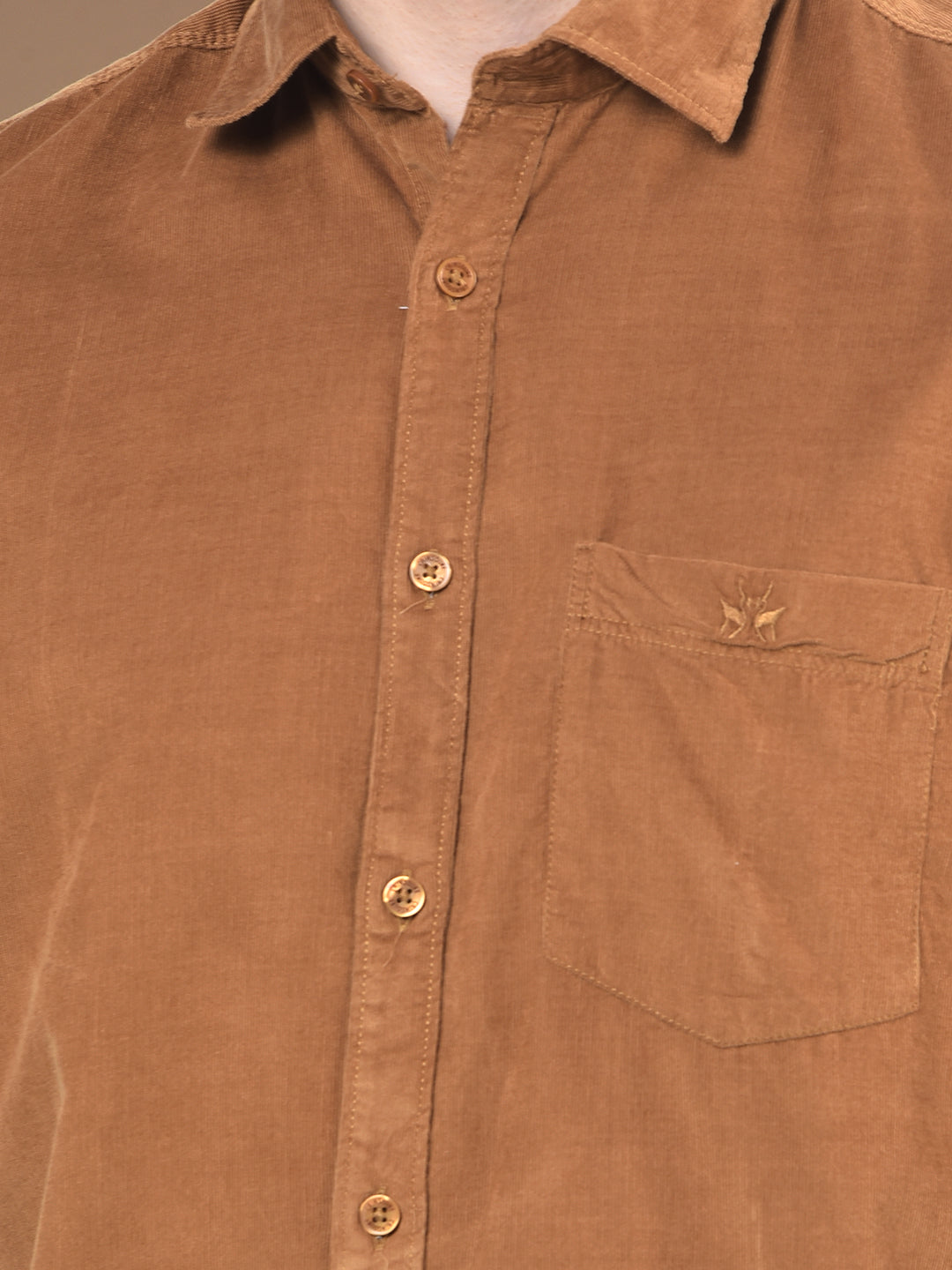 Brown 100% Cotton Corduroy Shirt