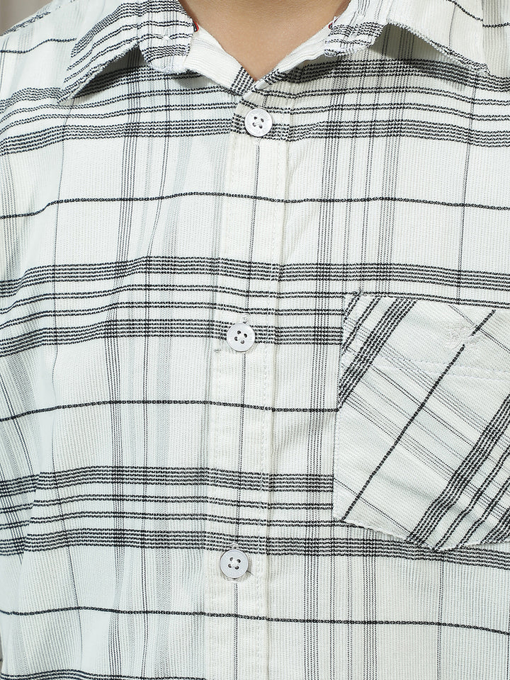 White Checked Corduroy Shirt