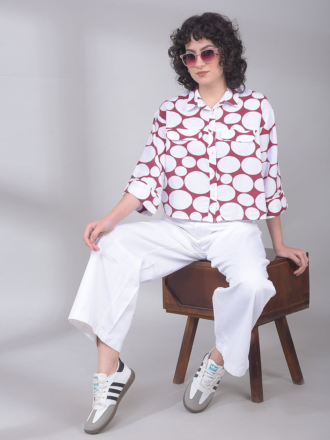 White 100% Cotton Wide-Leg Jeans