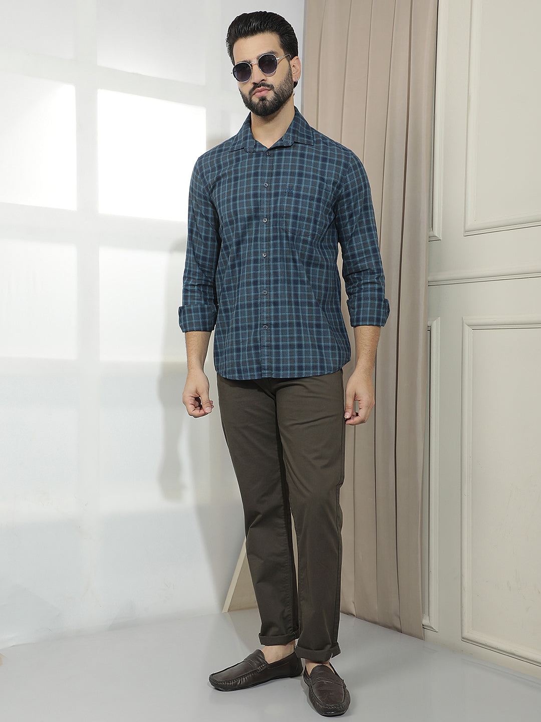 Grey Straight Stretchable Trousers-Men Trousers-Crimsoune Club