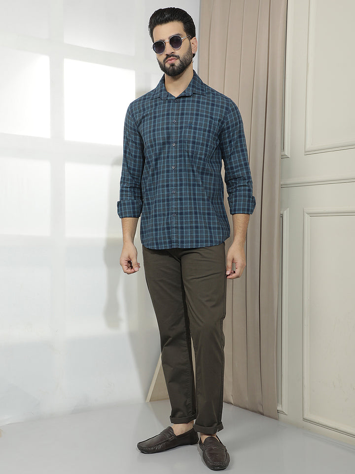 Grey Straight Stretchable Trousers-Men Trousers-Crimsoune Club