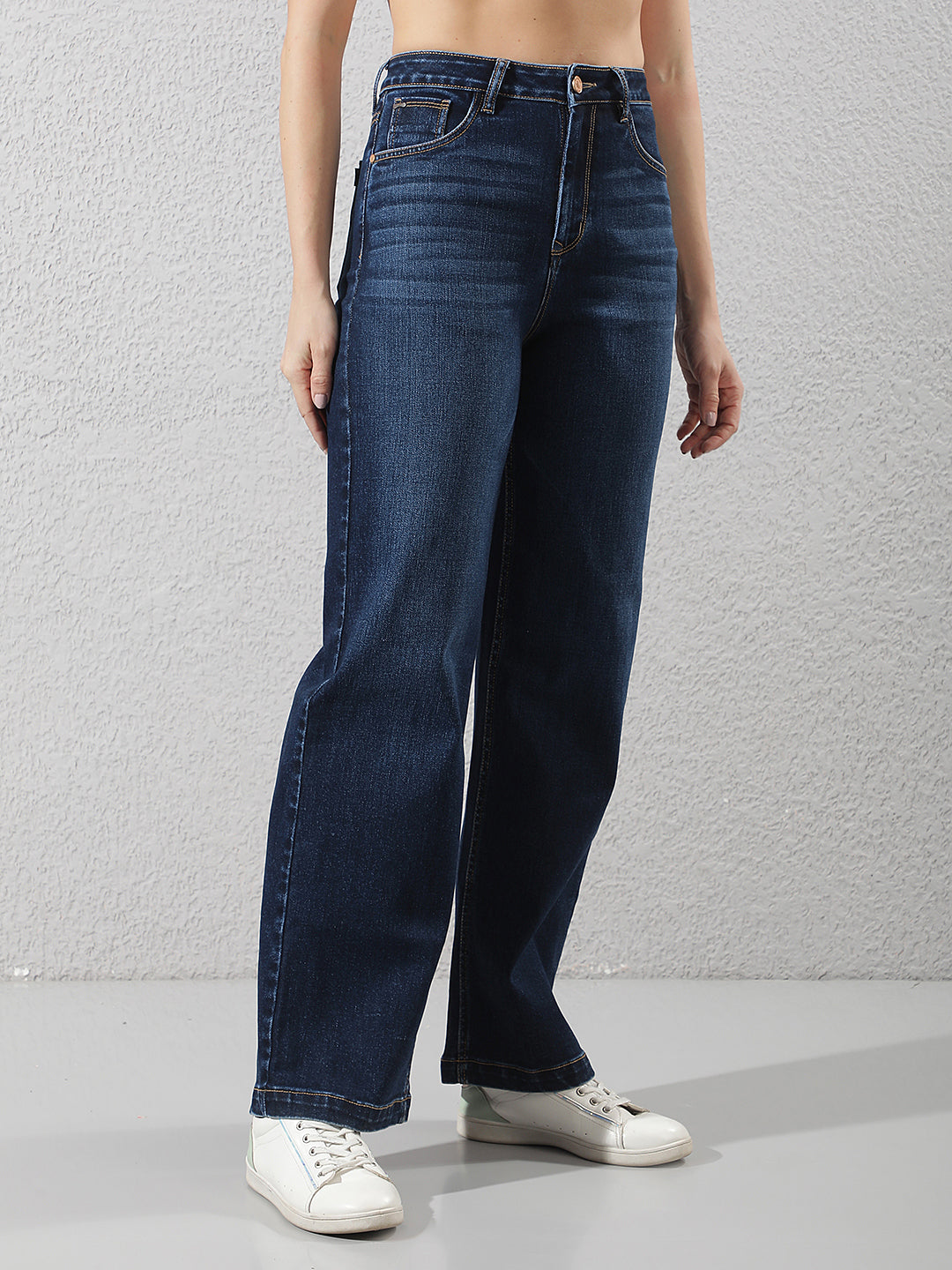 Tailored Sky Blue Wide-Leg Jeans