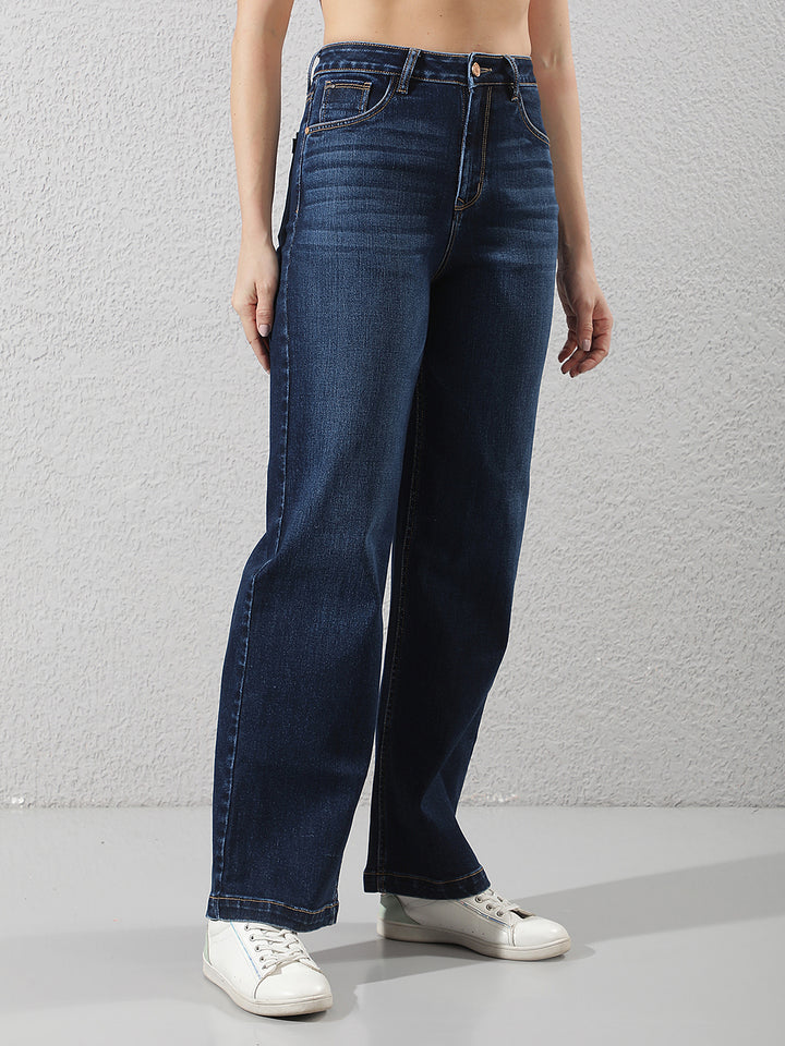 Tailored Sky Blue Wide-Leg Jeans