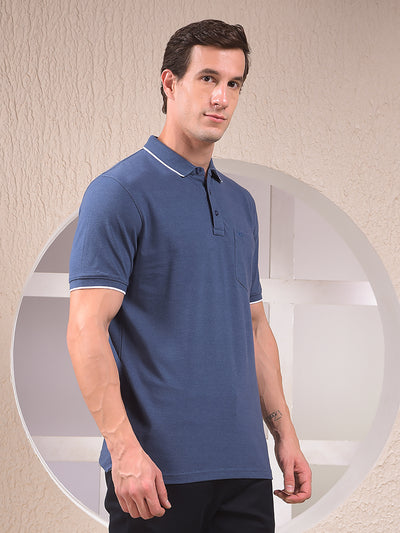 Blue Polo Neck T-Shirt