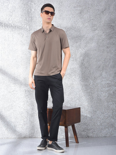 Carbon Dobby Stretch Black Trousers