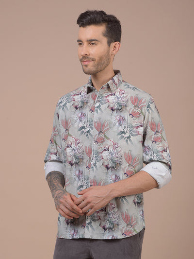 Multi-Color Floral Print 100% Cotton Shirt