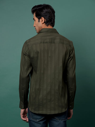 Green Vertical Stripes Shirt