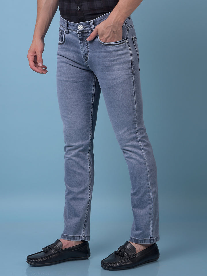Grey Straight Jeans