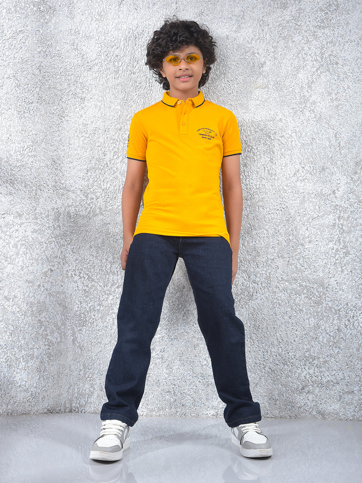 Mustard Polo Neck T-Shirt