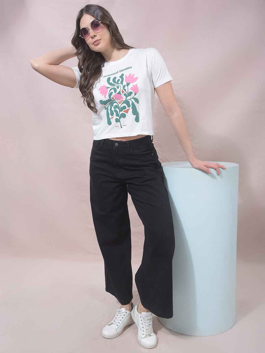 White Graphic Print T-Shirt
