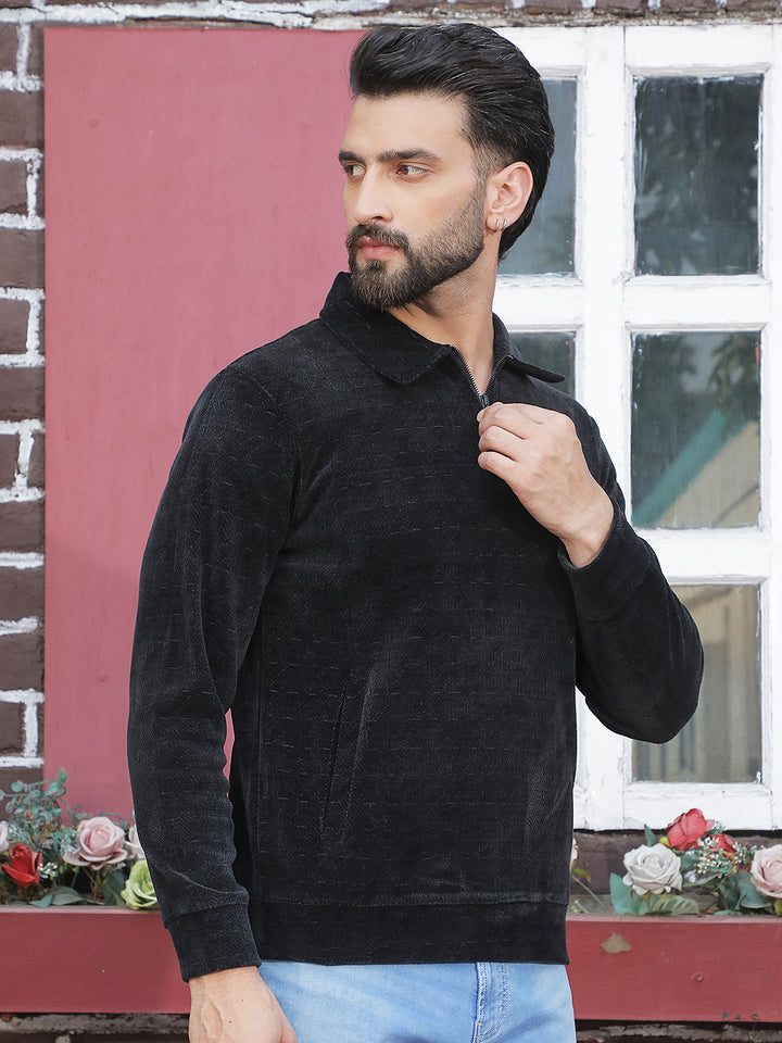 Modern Void Black Jacquard Sweatshirt