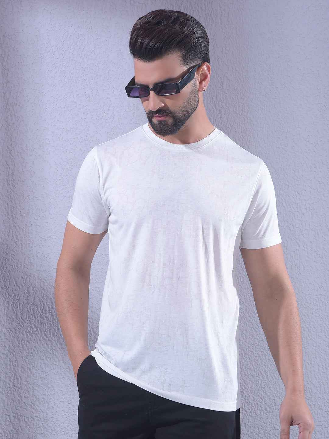 White Jacquard T-Shirt