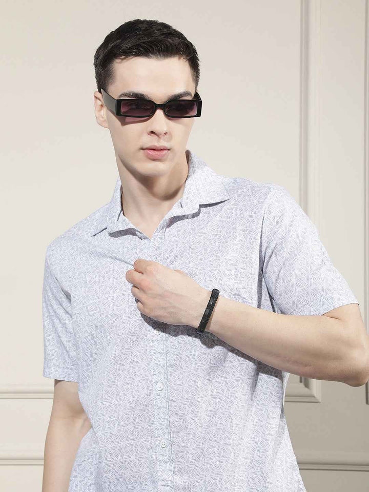 Light Grey Abstract Printed Shirt