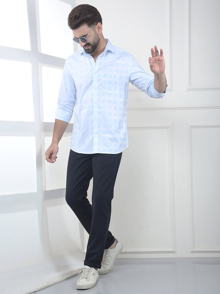 Blue Checked 100% Cotton Shirt