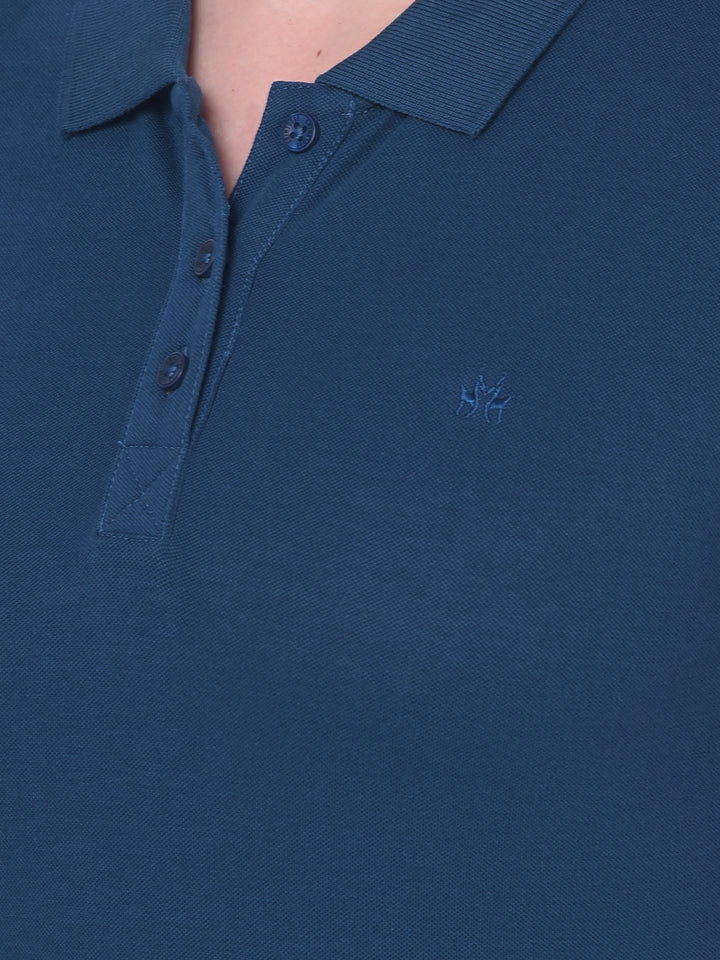 Blue Polo Neck T-Shirt