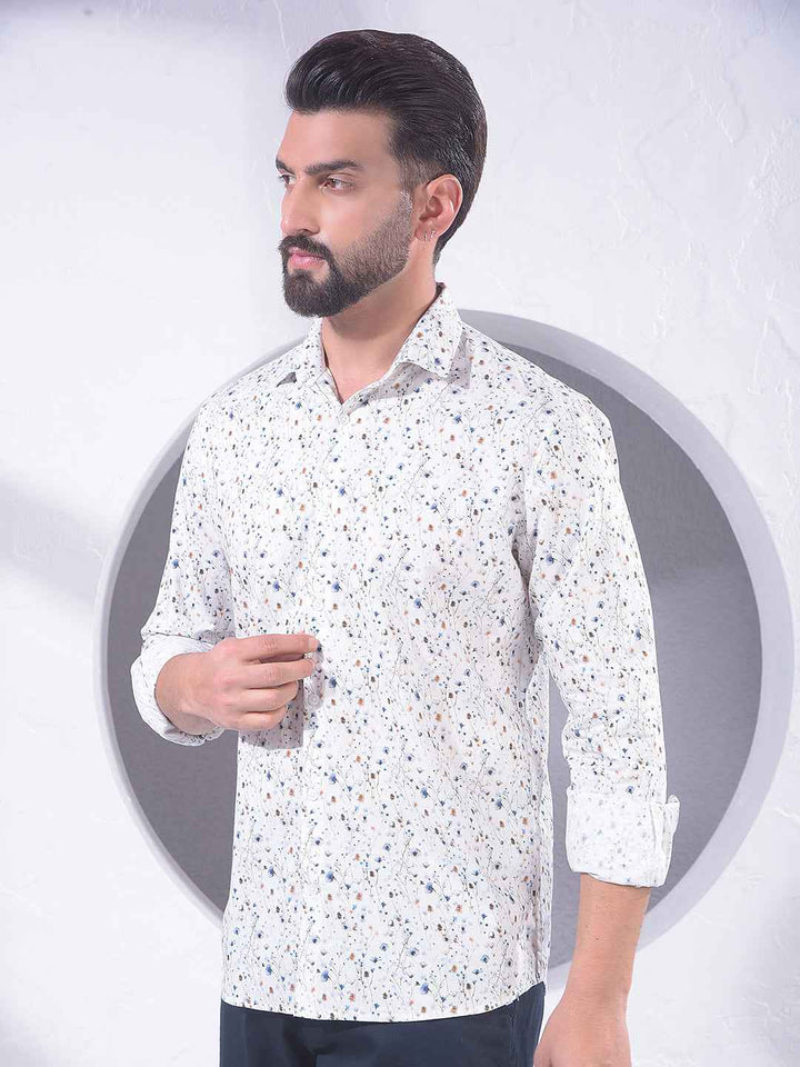 Multi-Color Floral Print 100% Cotton Shirt