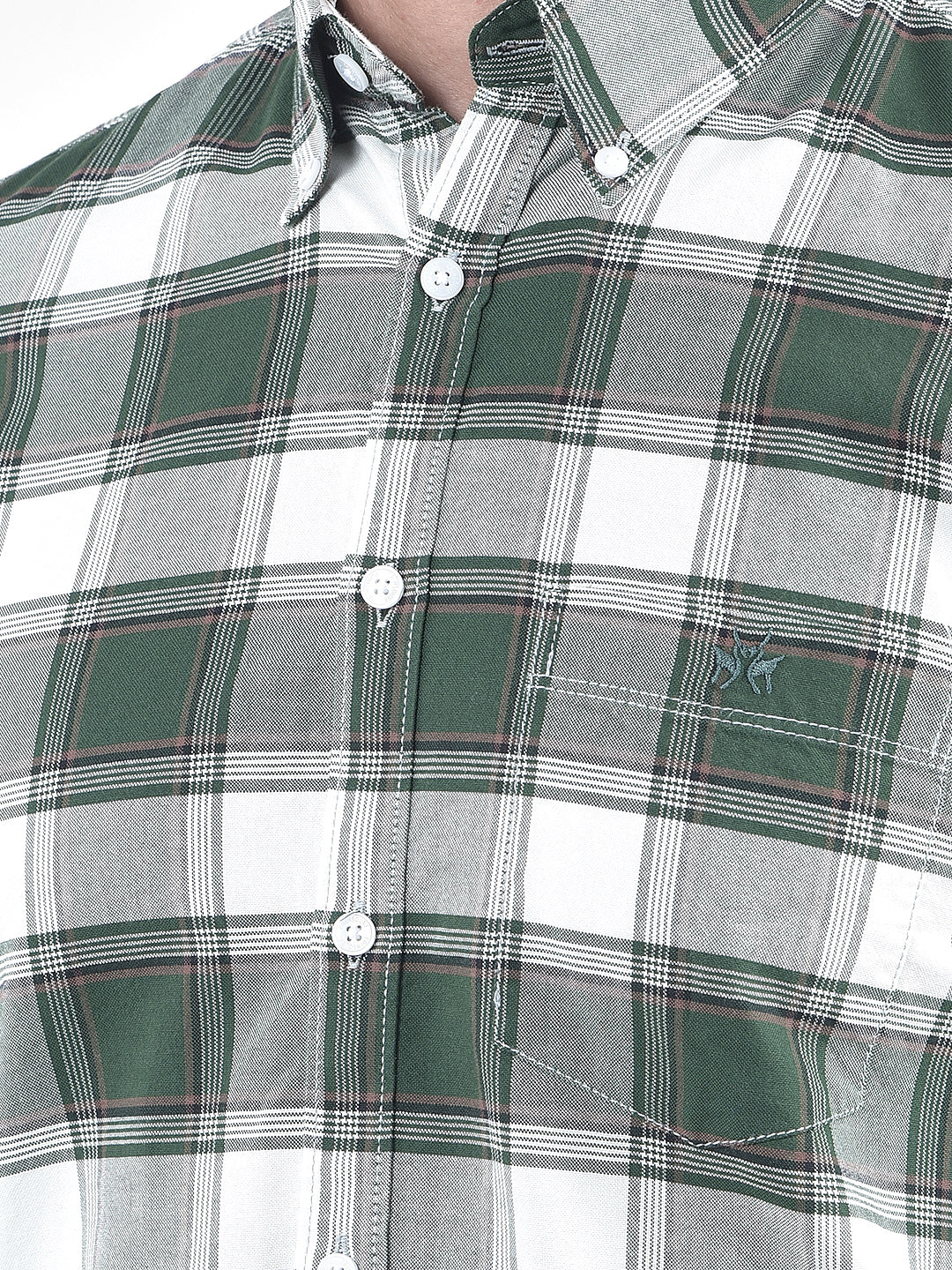 Green Checked 100% Cotton Shirt