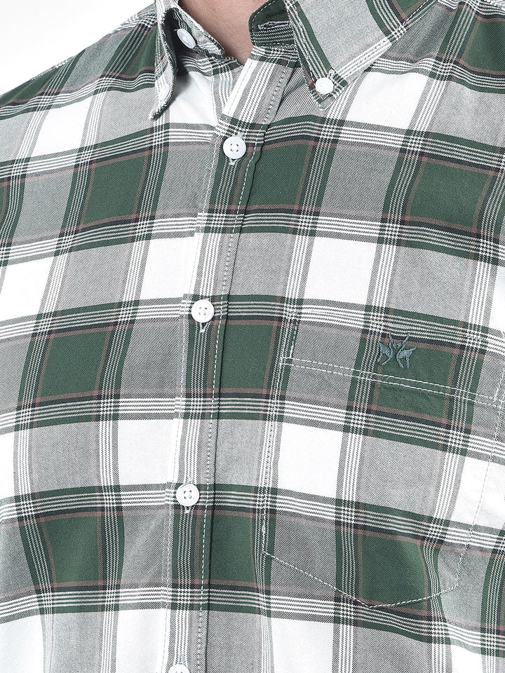 Green Checked 100% Cotton Shirt