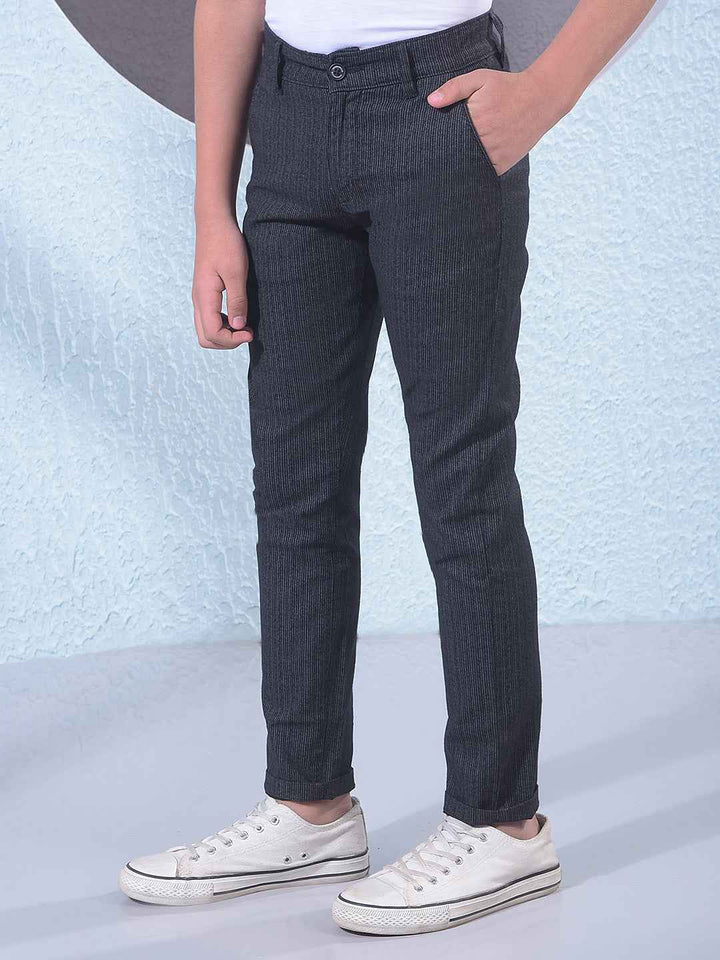 Black Vertical Stripes Trousers