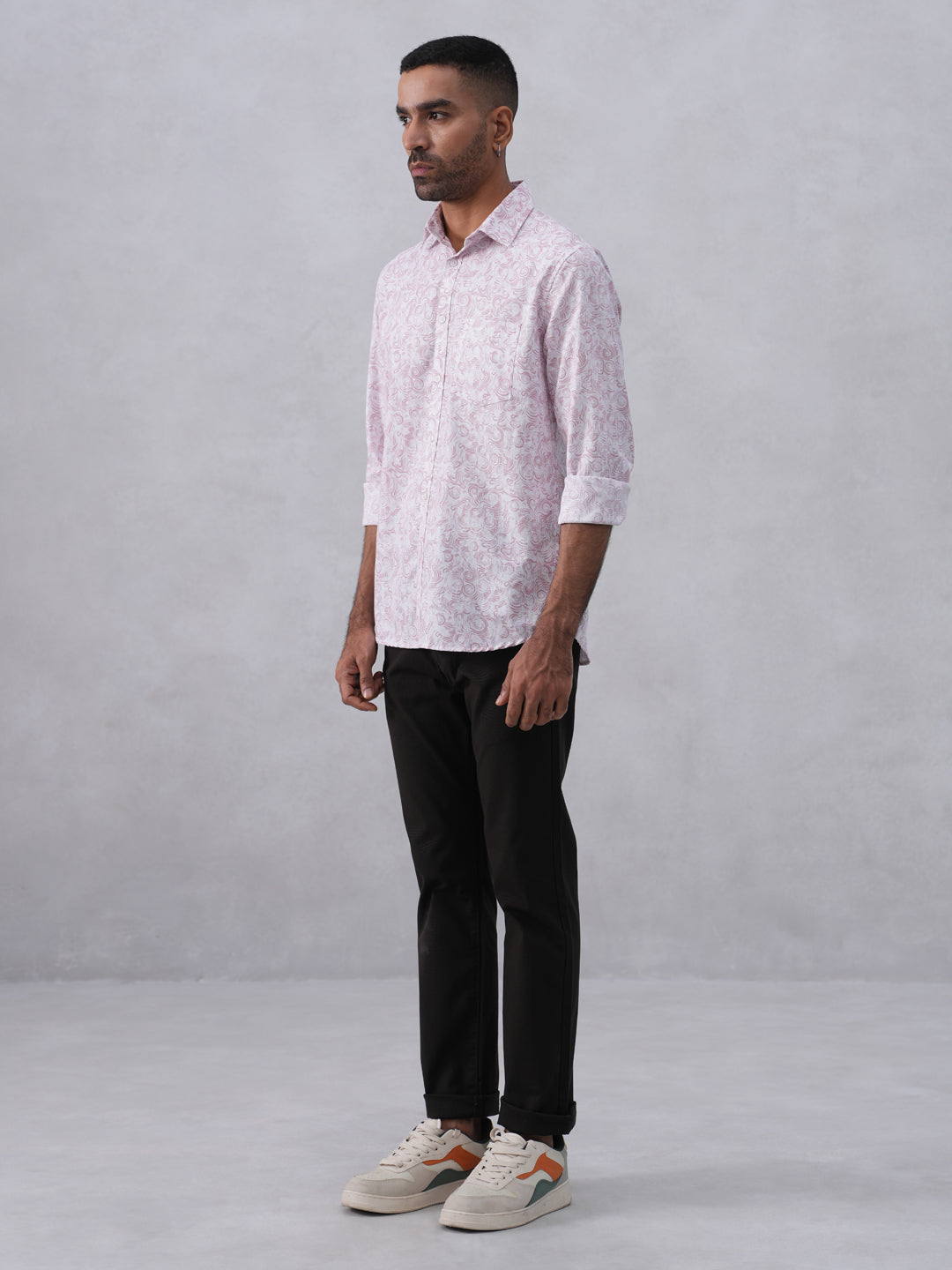 Light Pink Swirl Print Shirt