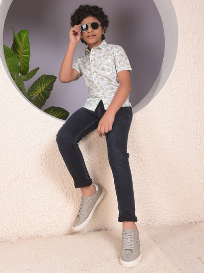 Green Floral Print Shirt