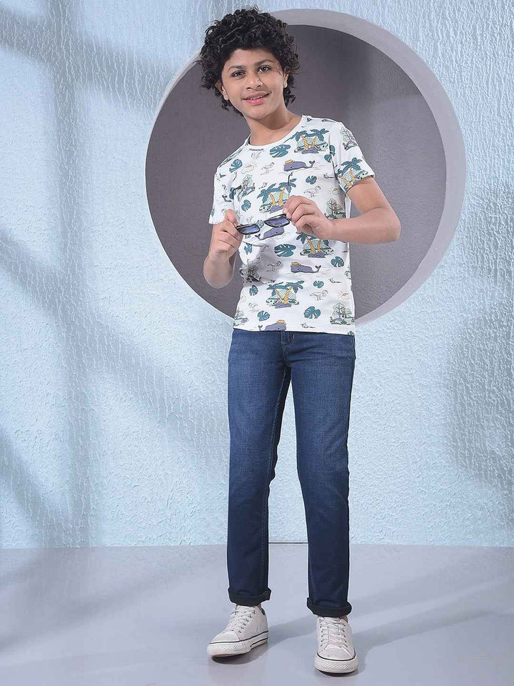 White Graphic Print T-Shirt