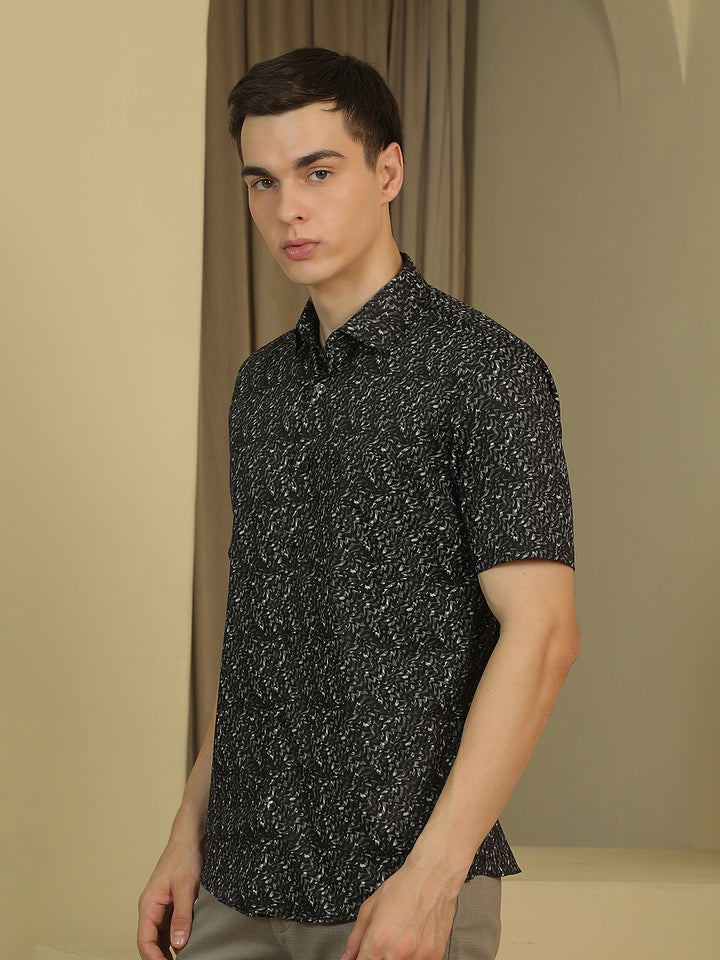 Black Printed 100% Cotton Shirt