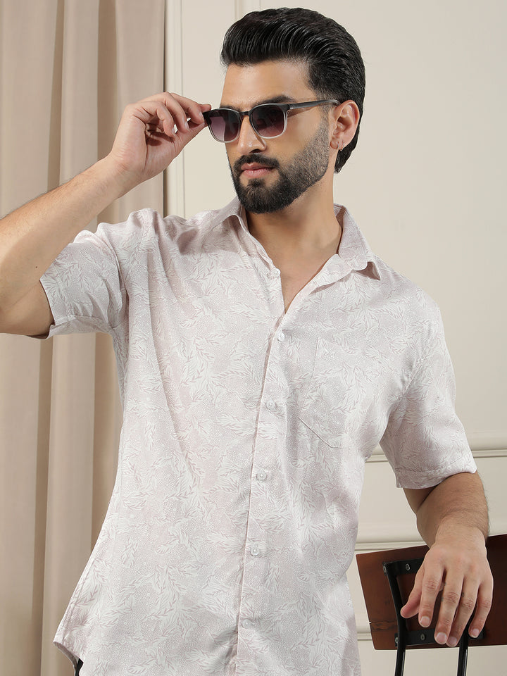 Pink Floral Print Shirt