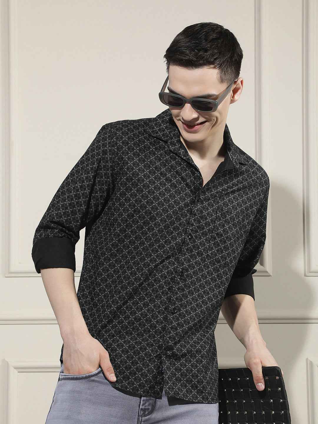 Midnight Black Printed Shirt