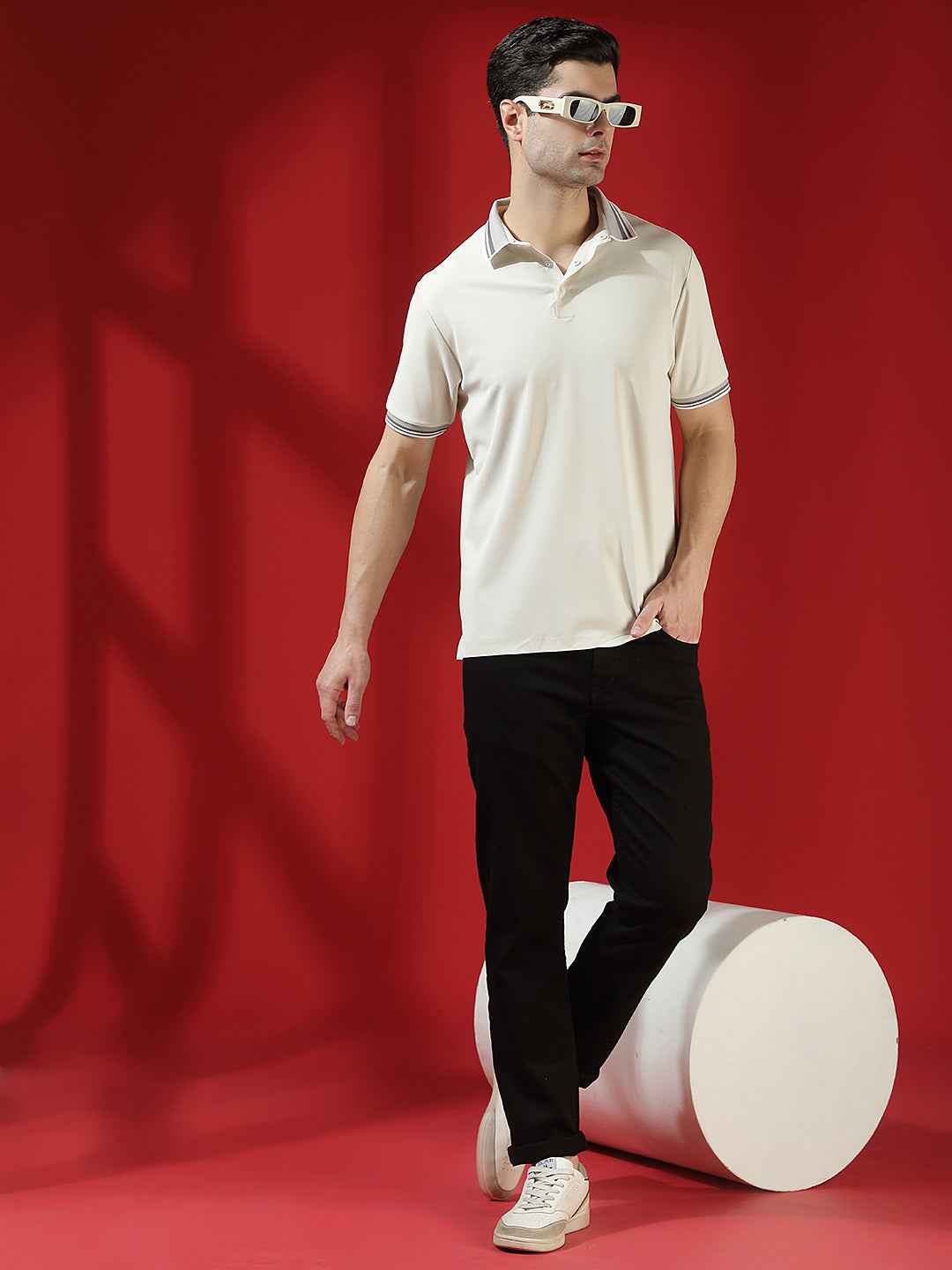 Cream Classic Polo T-Shirt