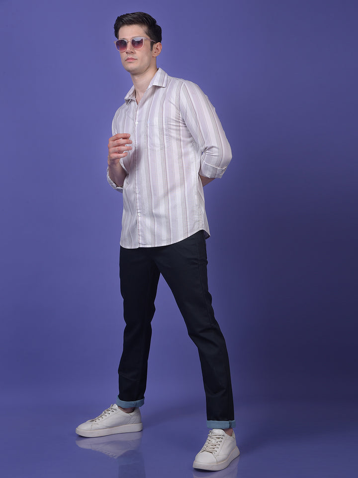 Blue Floral Print 100% Cotton Shirt