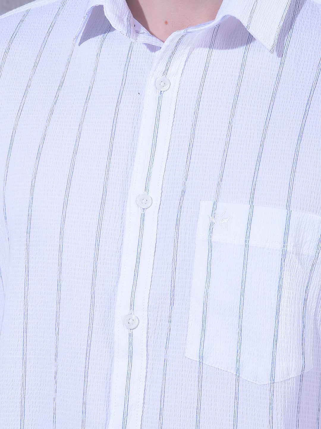 White Vertical Stripes Shirt