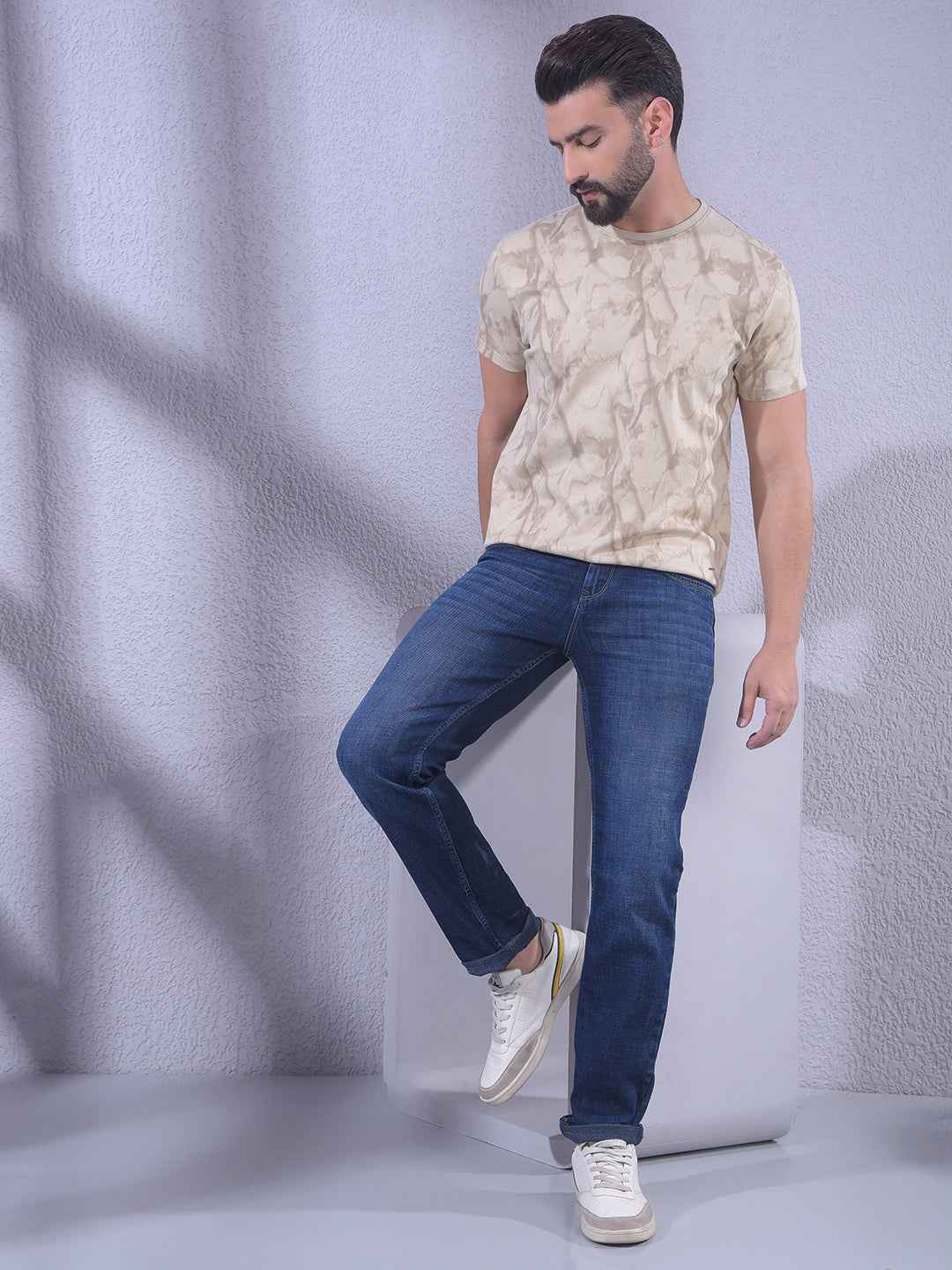 Beige Printed T-Shirt