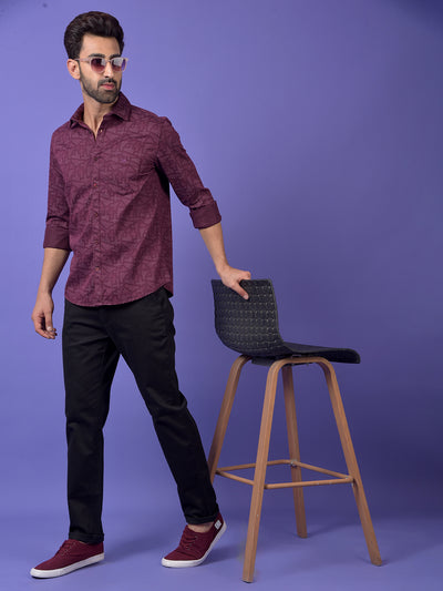 Maroon Printed Shirt