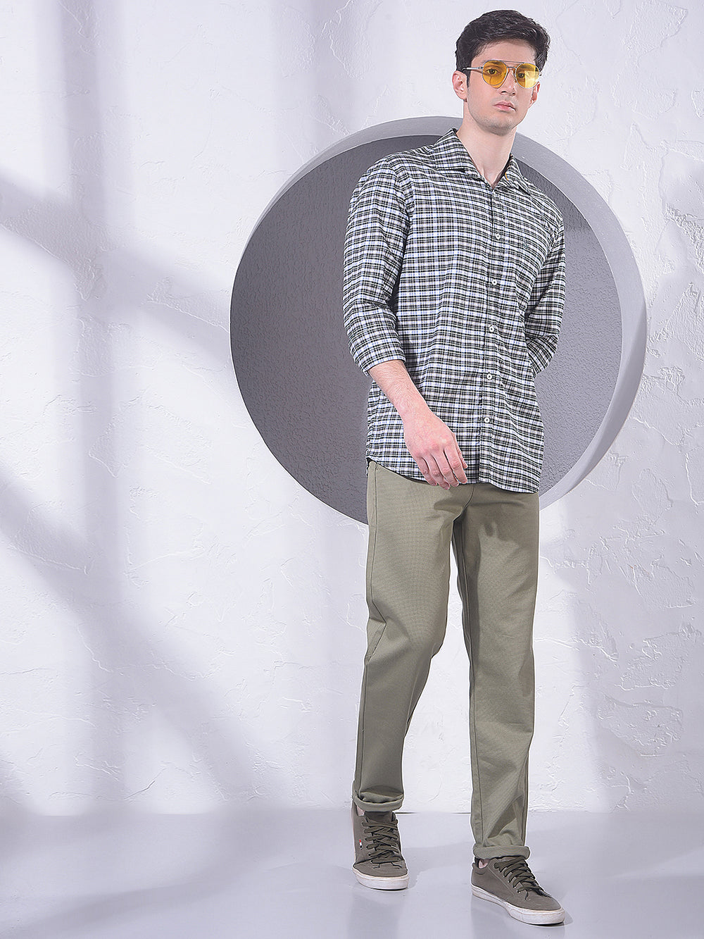 Green Checked 100% Cotton Shirt