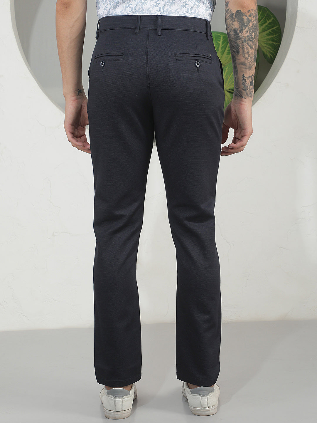 Chic Anchor Blue Navy Blue Trousers