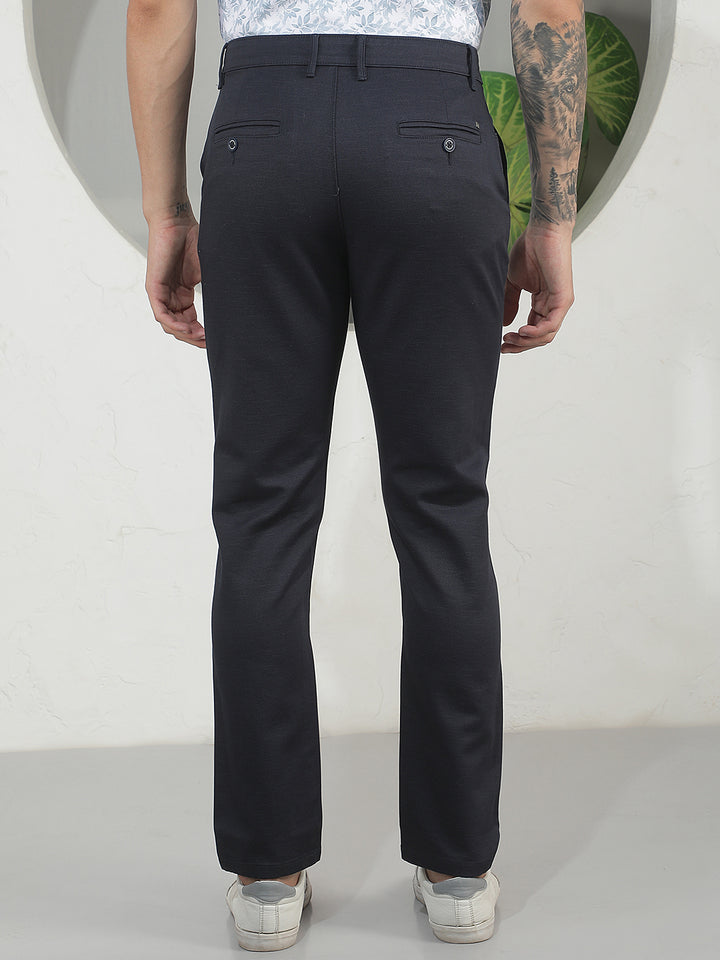 Chic Anchor Blue Navy Blue Trousers
