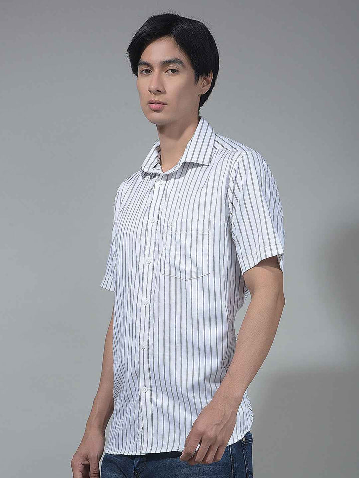 White Vertical Striped Shirt