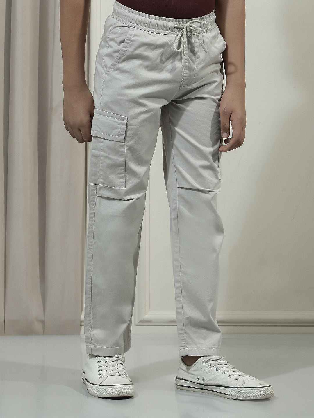 Grey 100% Cotton Cargo Trackpants