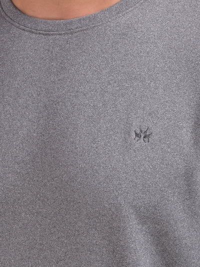 Grey Textured Knit Sweatshirt