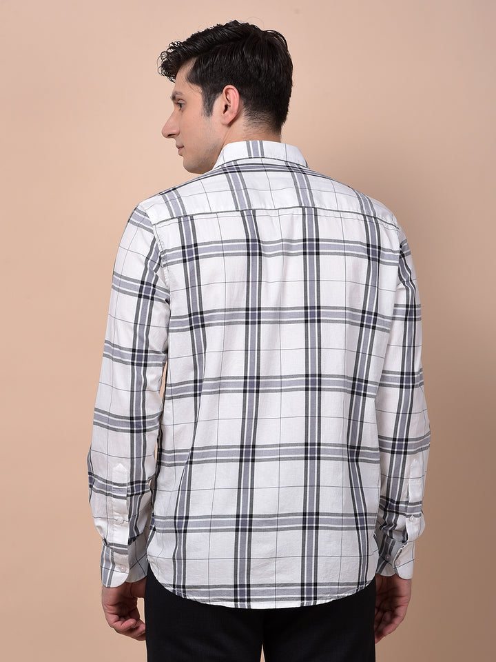 White Checked 100% Cotton Shirt