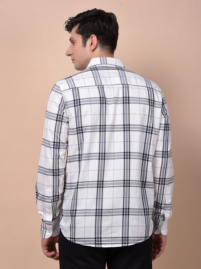 White Checked 100% Cotton Shirt