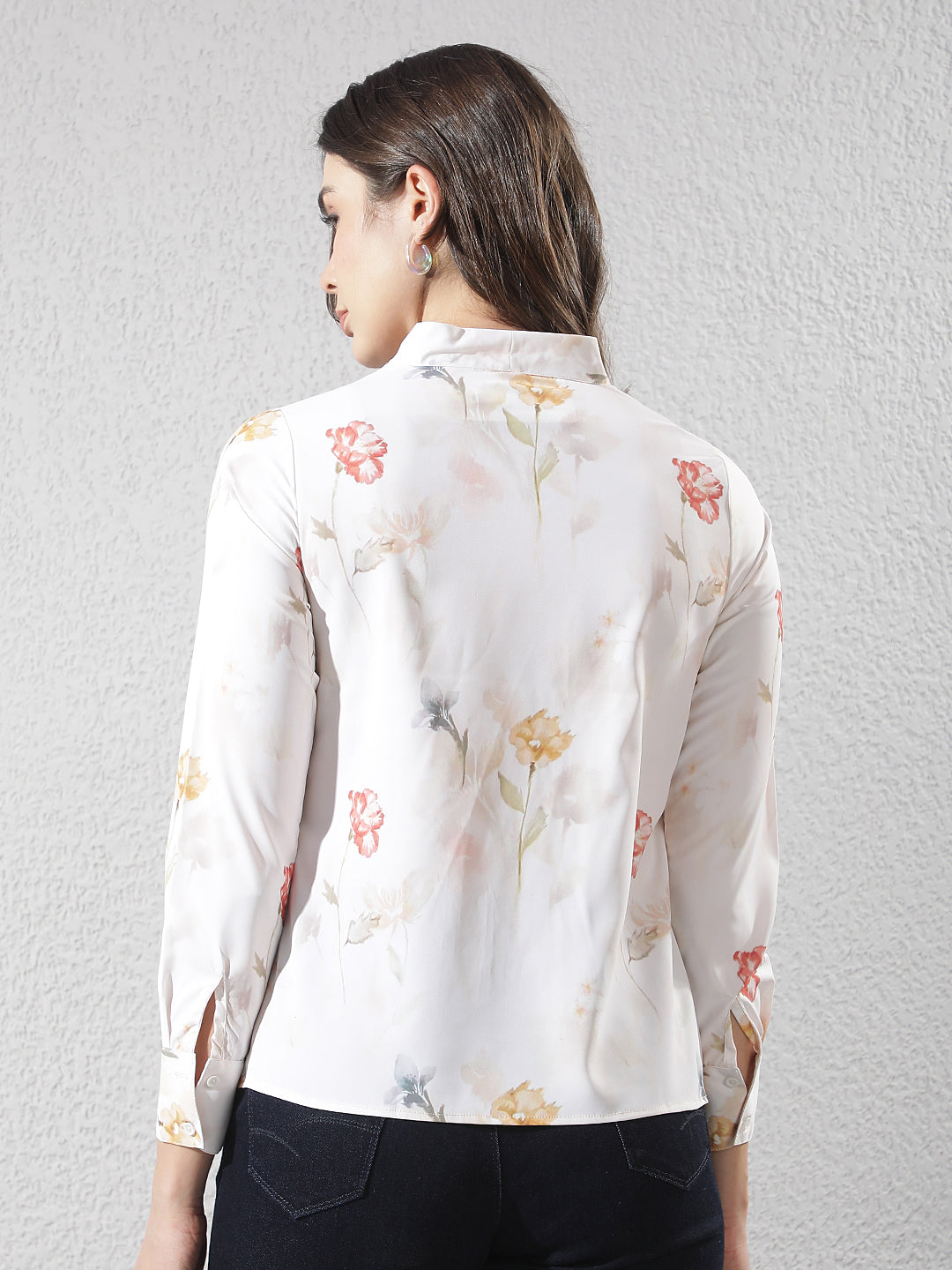Peach Floral Print Top
