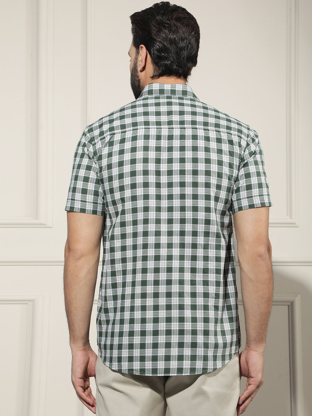 Green Checked 100% Cotton Shirt